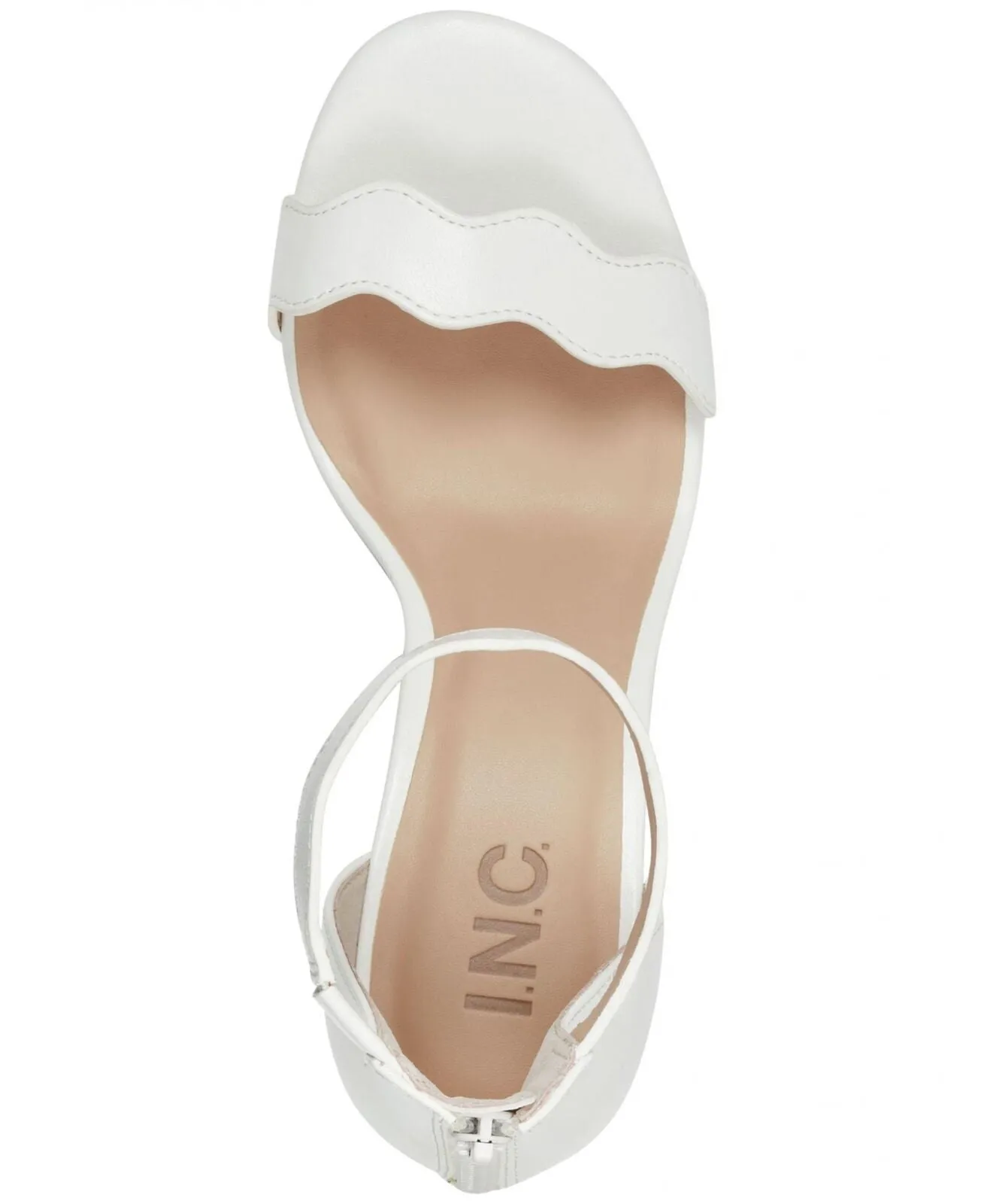 I.n.c. International Concepts Hadwin Open Toe Formal Heeled Shoe White 8.5M