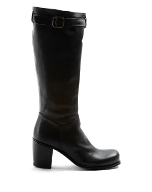 JENNA Black Leather Boots