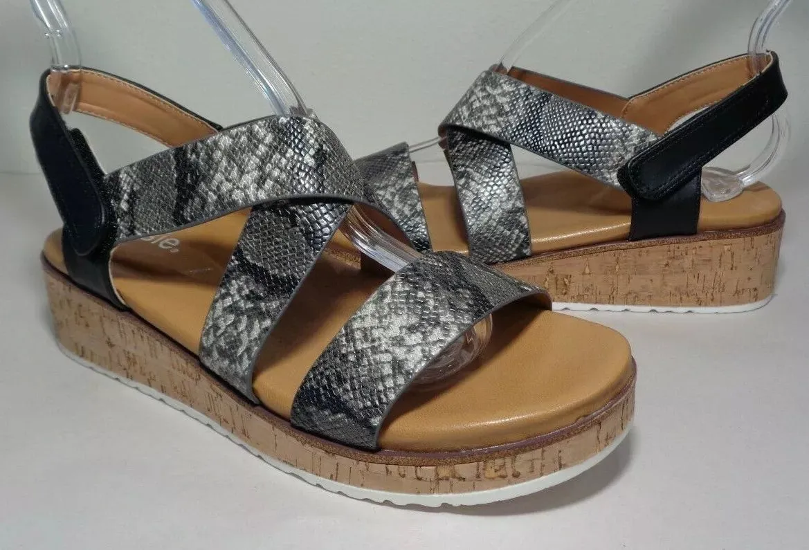 Kensie PALERMO Black Snake Heeled Sandals New Women's Shoes