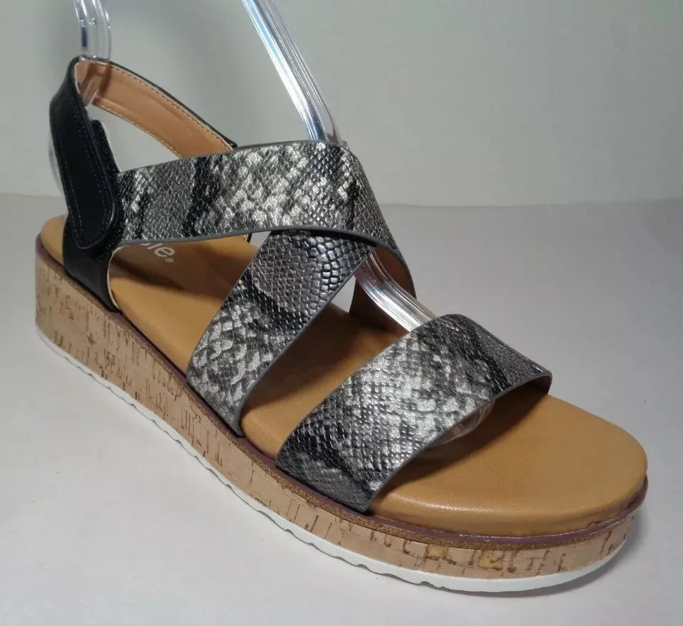 Kensie PALERMO Black Snake Heeled Sandals New Women's Shoes