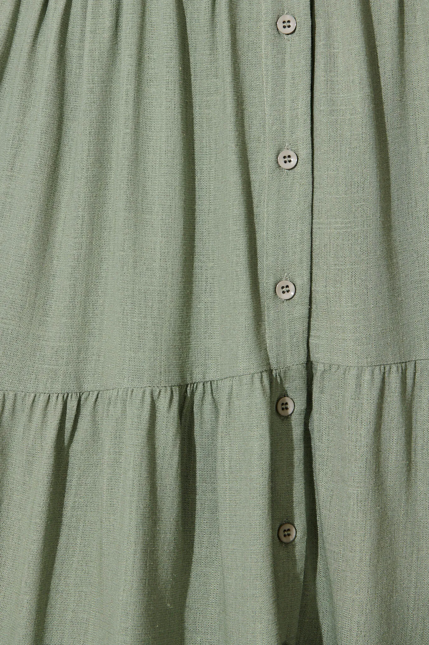 Khaki Linen Blend Smock Dress by Melori