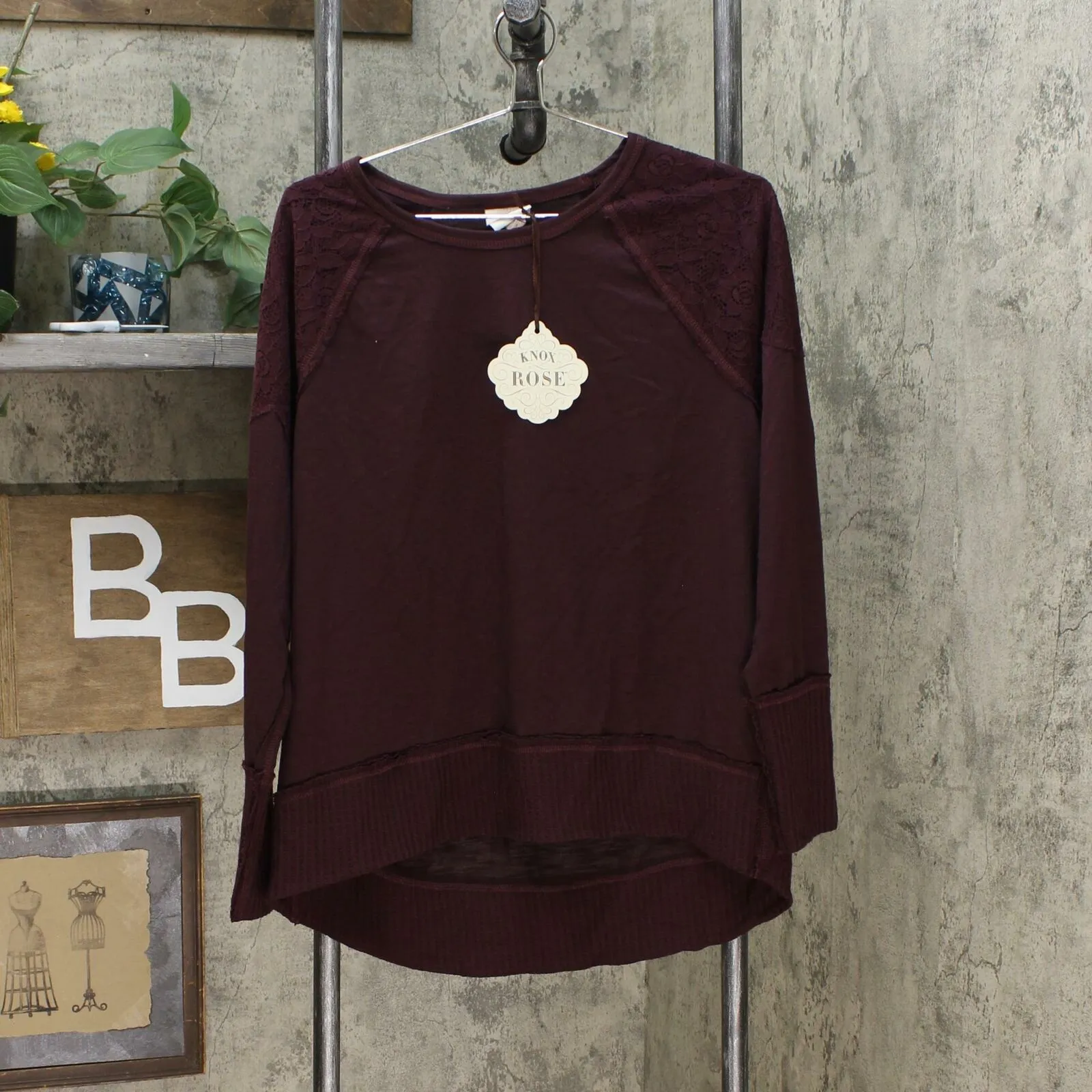 Knox Rose Women's Raglan Scoop Neck Sweatshirt