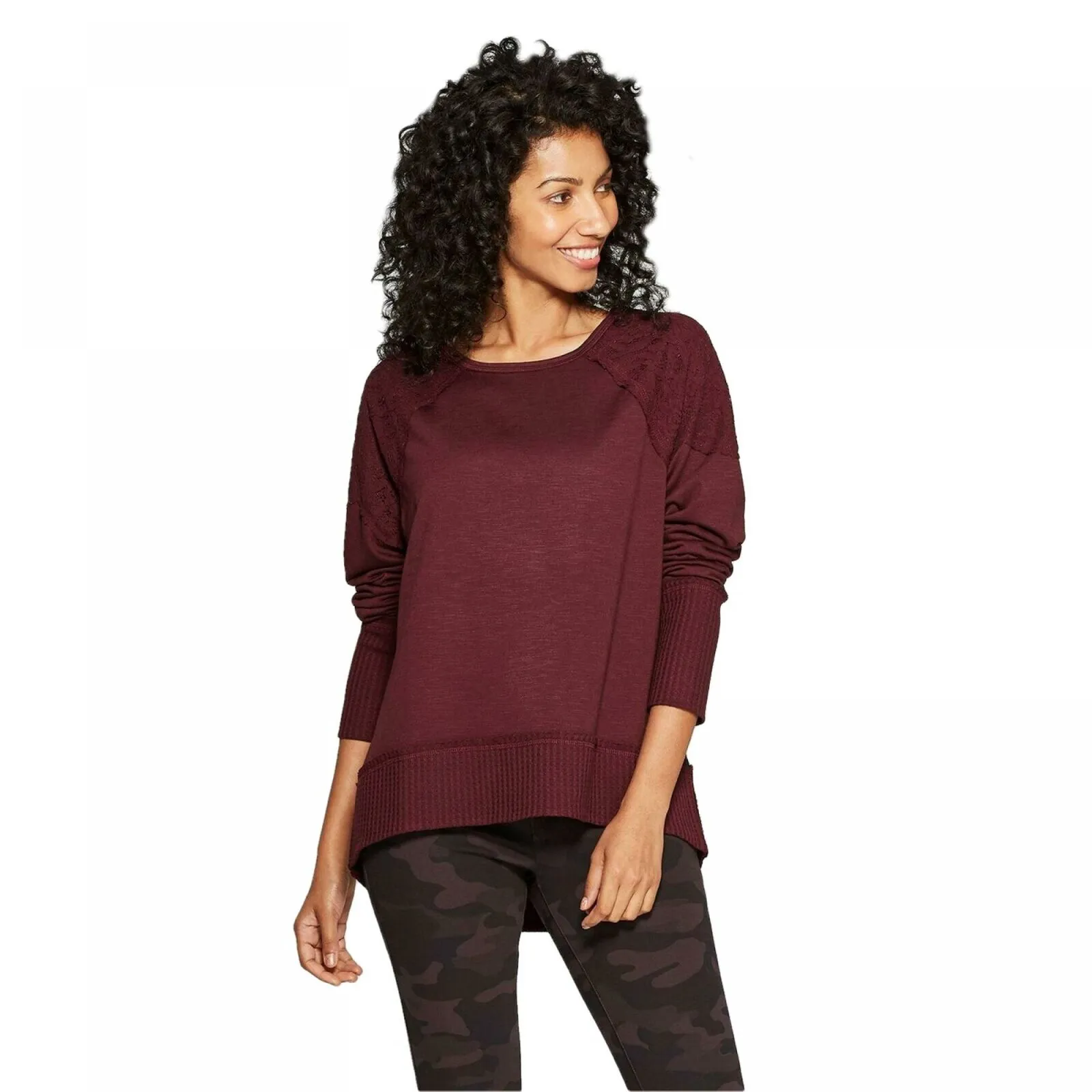 Knox Rose Women's Raglan Scoop Neck Sweatshirt