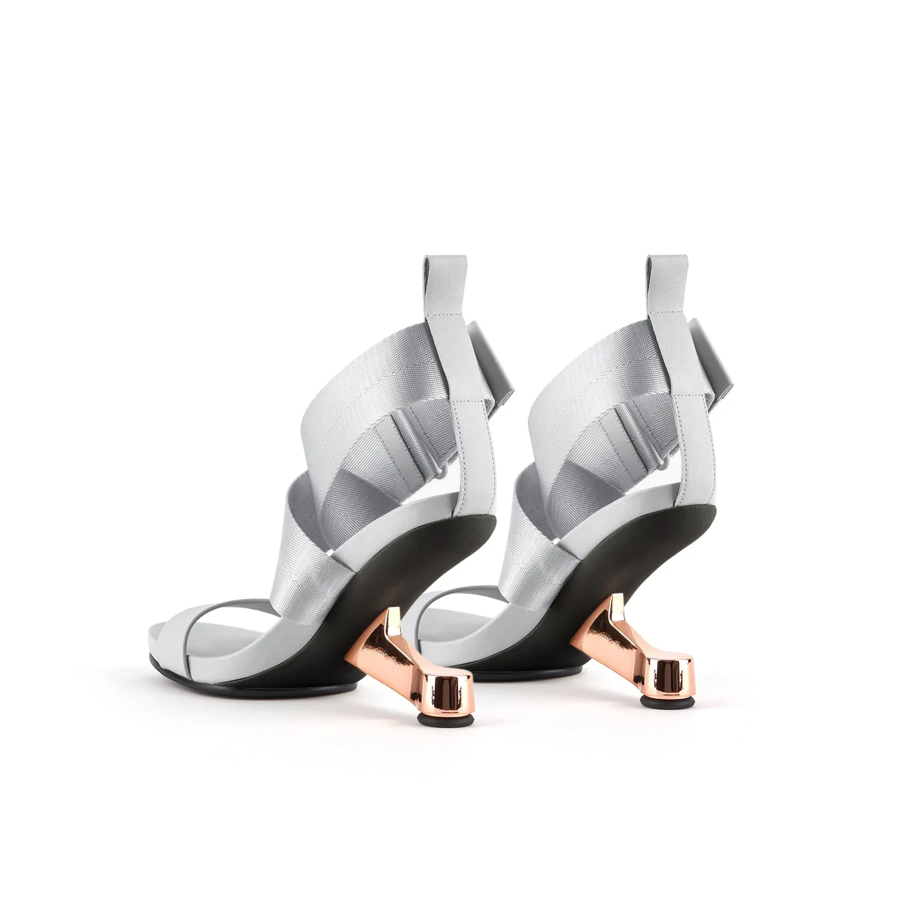 Kori Cross Strap Open Toe Heeled Sandal- Silver