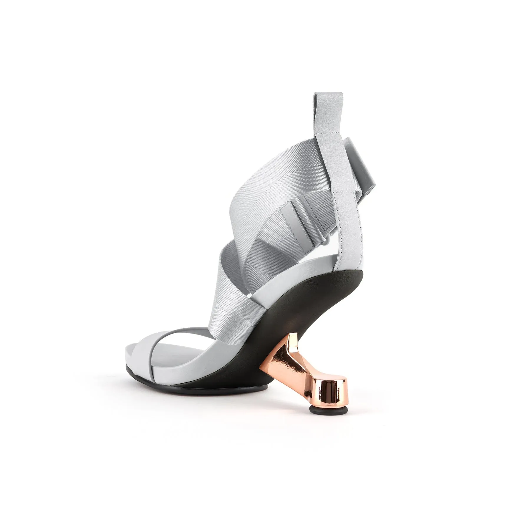 Kori Cross Strap Open Toe Heeled Sandal- Silver
