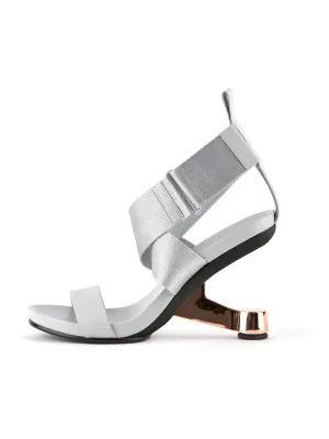 Kori Cross Strap Open Toe Heeled Sandal- Silver