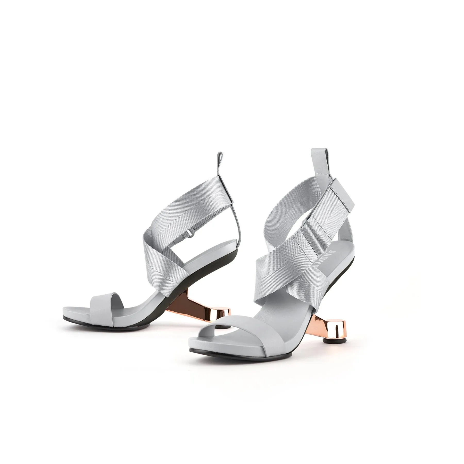 Kori Cross Strap Open Toe Heeled Sandal- Silver