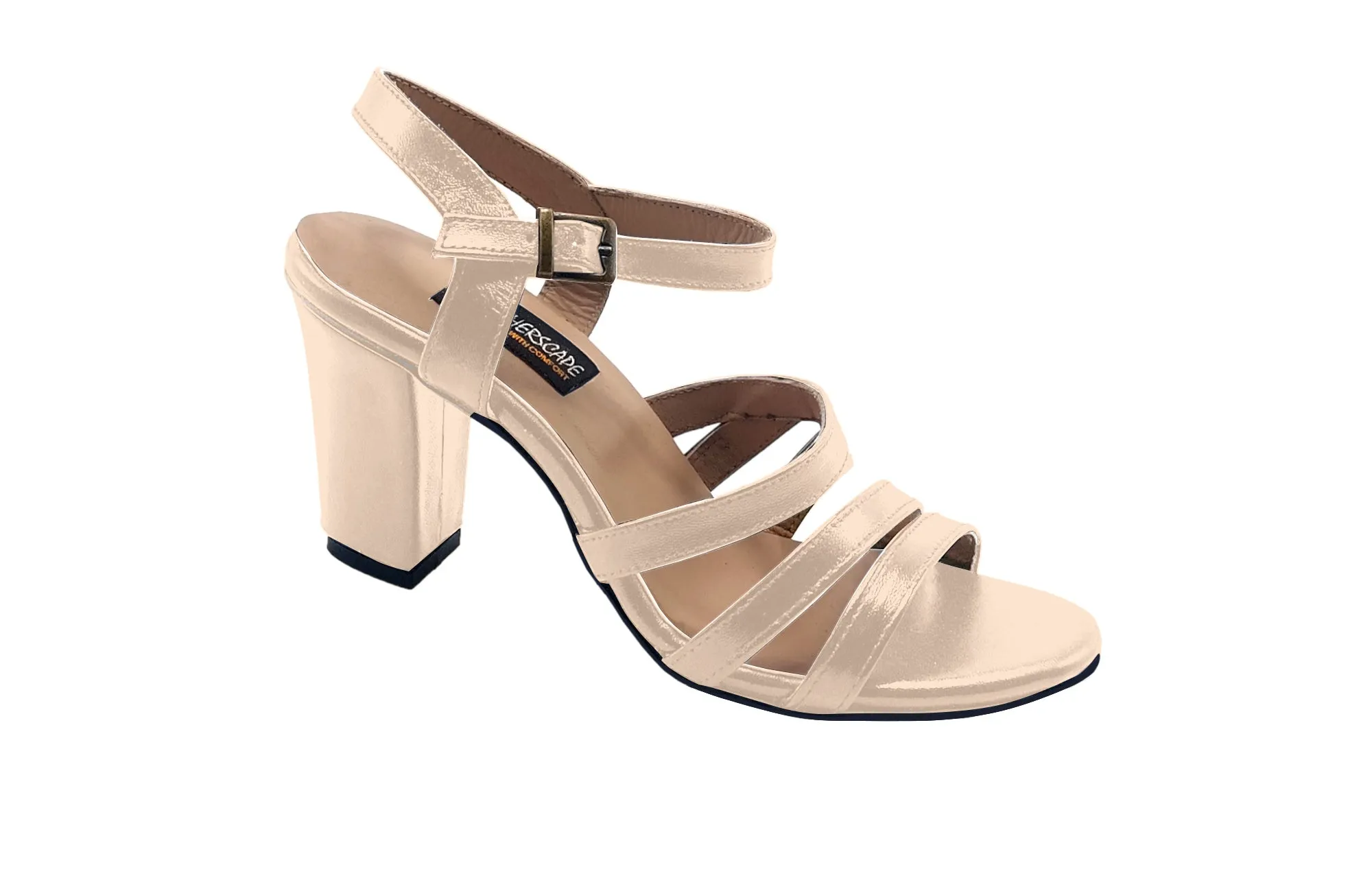 Ladies leather heeled sandal LS22