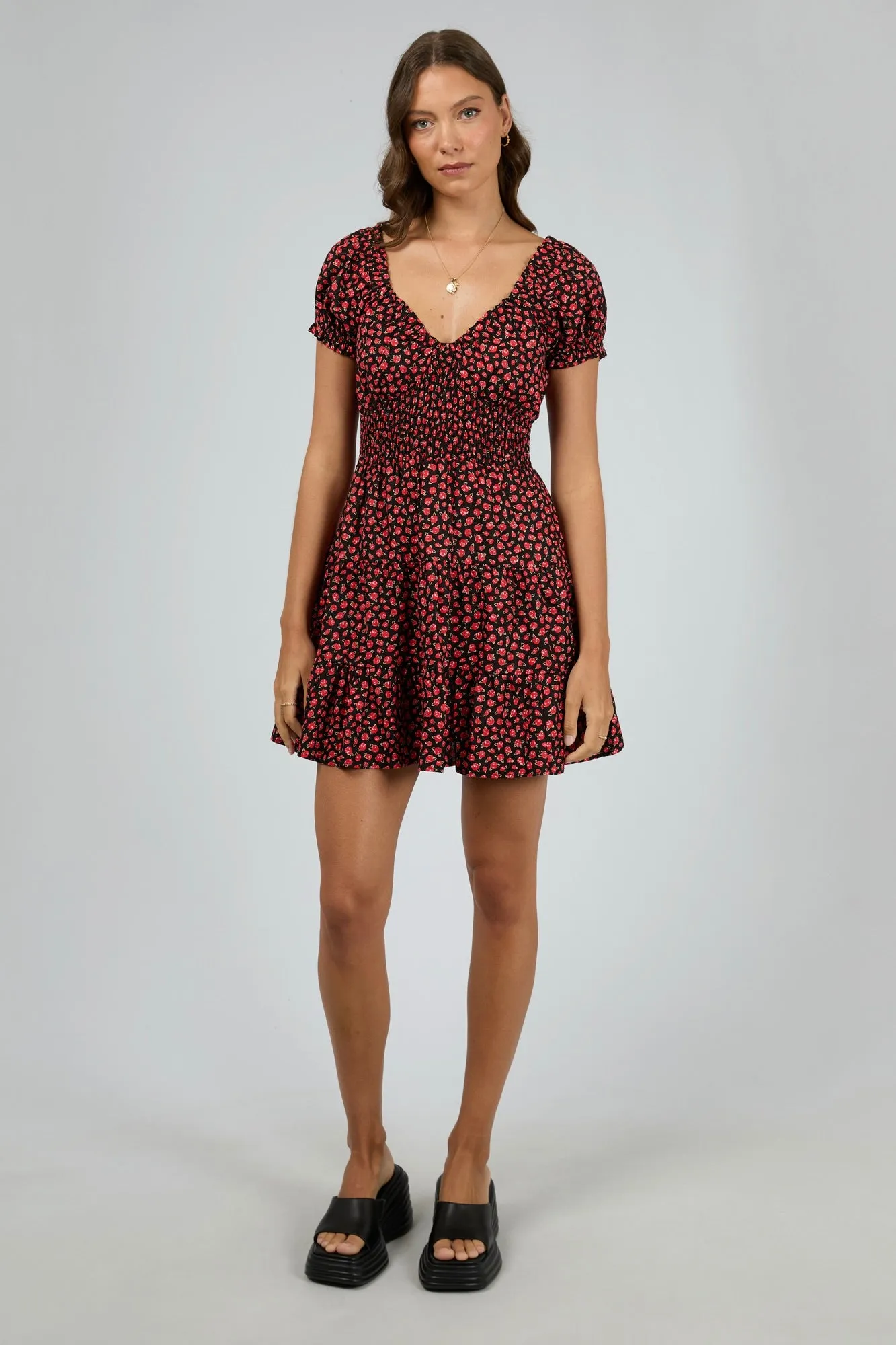 Lana Red Floral Mini Dress