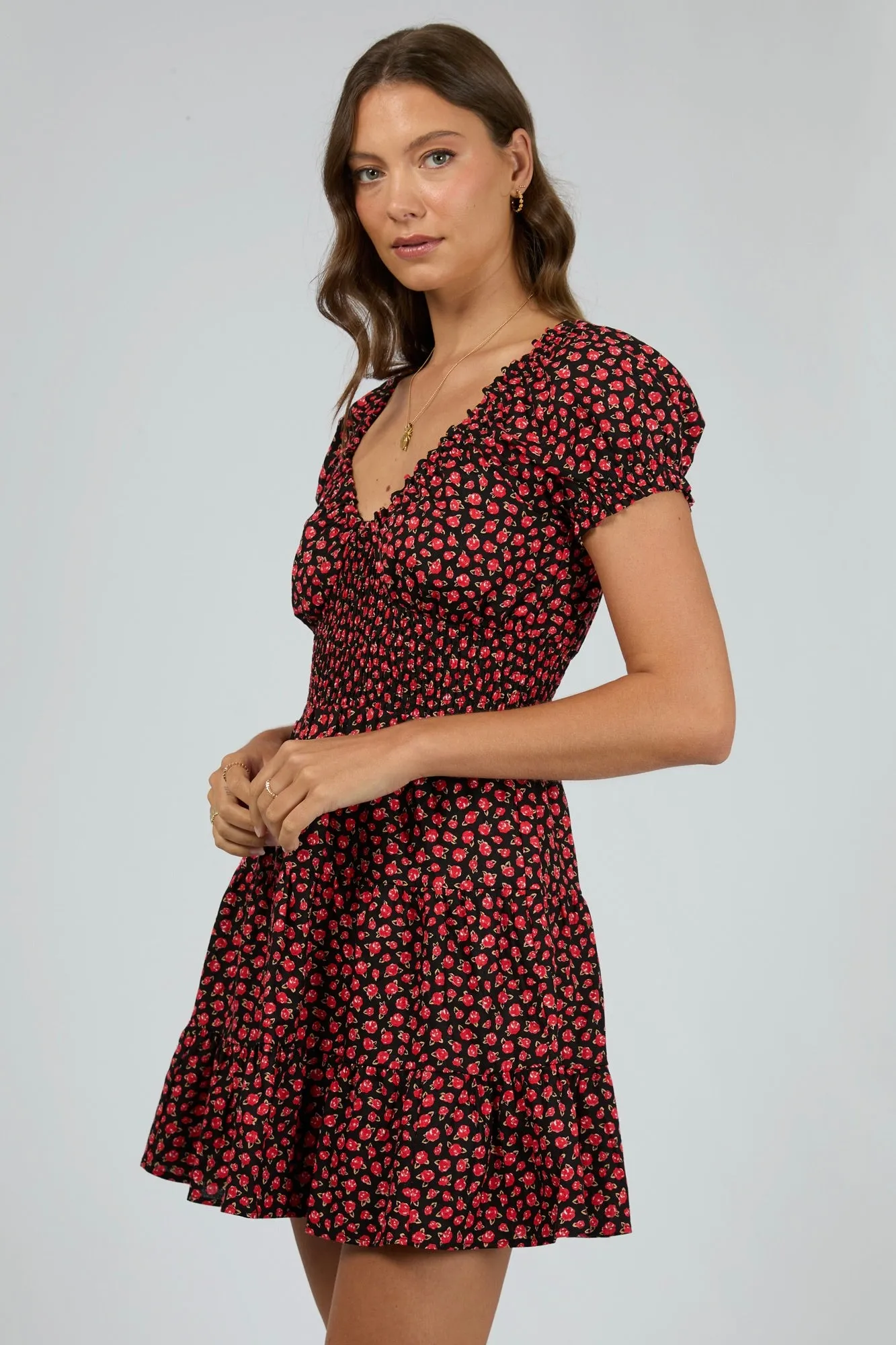 Lana Red Floral Mini Dress