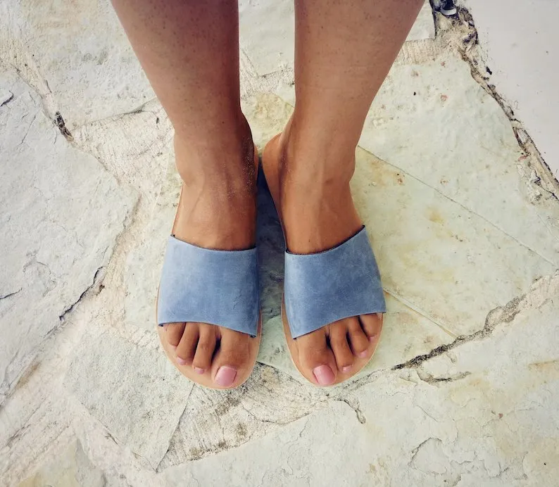 Leather Slide Sandals