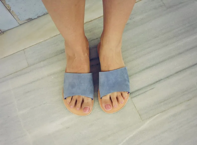 Leather Slide Sandals