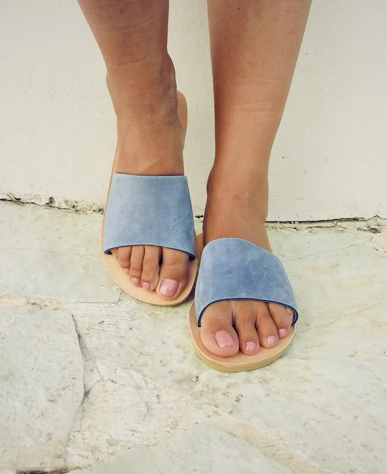 Leather Slide Sandals