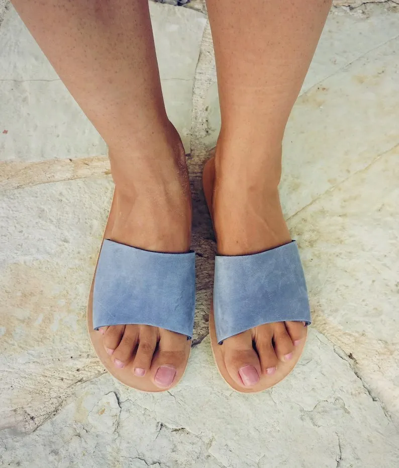 Leather Slide Sandals