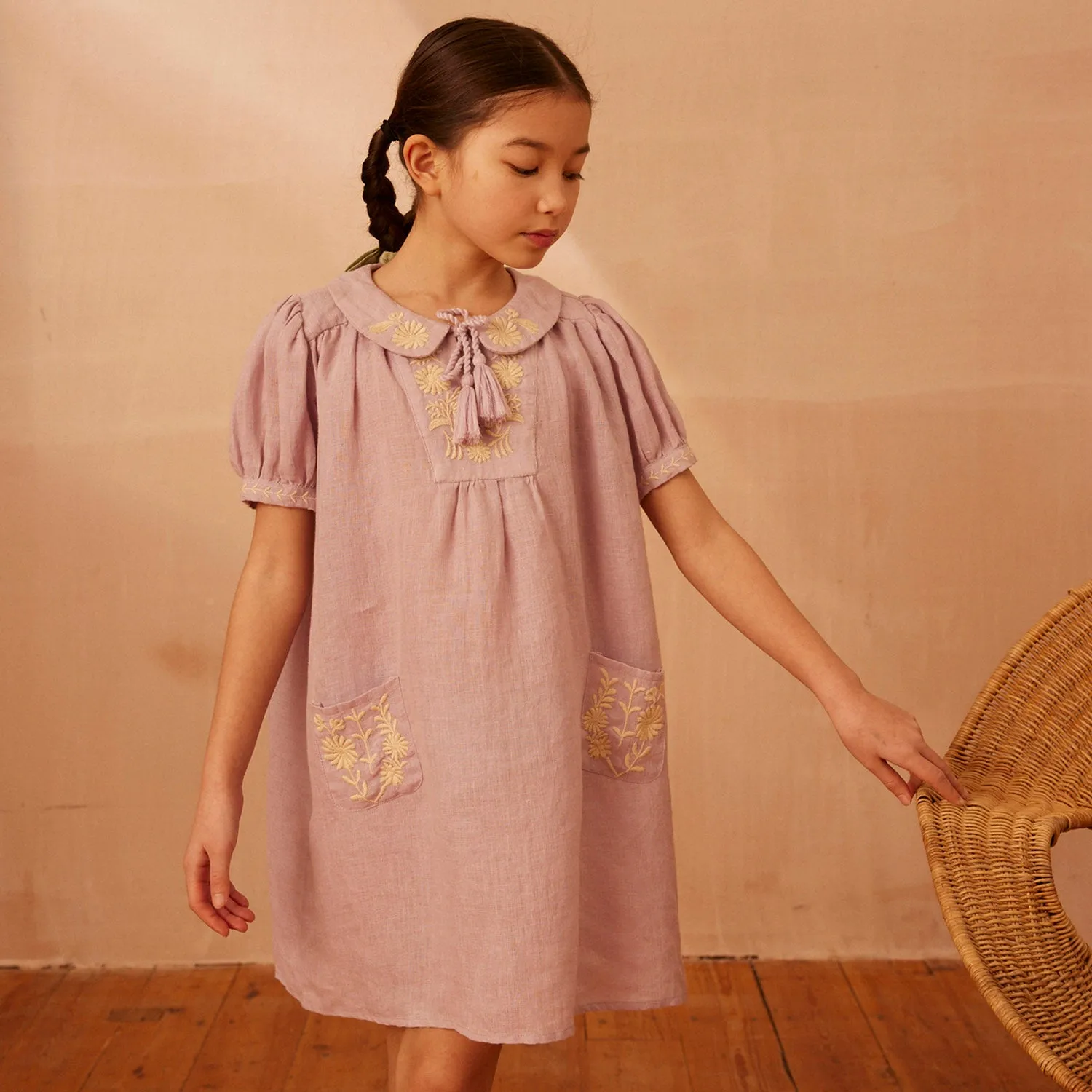 Linen Nora Dress - Lavender