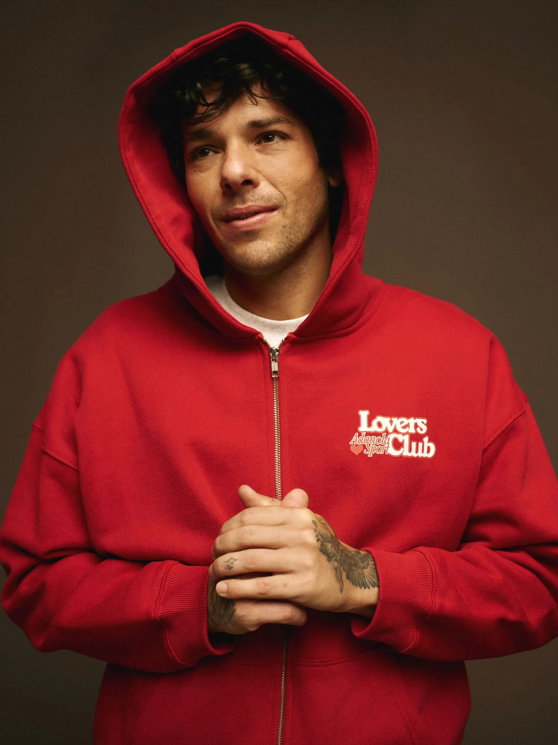 Lovers Club Oversized Full Zip Hoodie - Cherry Red