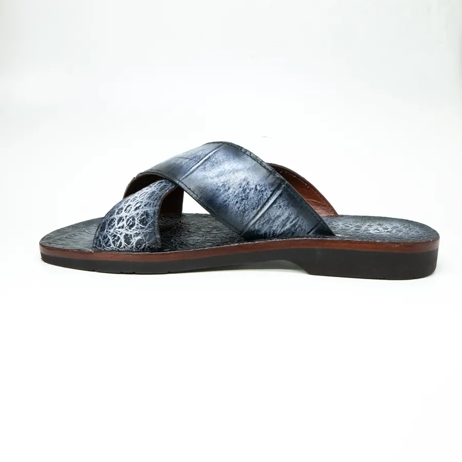 Marco Di Milano Elio Hand Painted Newspaper All Over Alligator Sandals