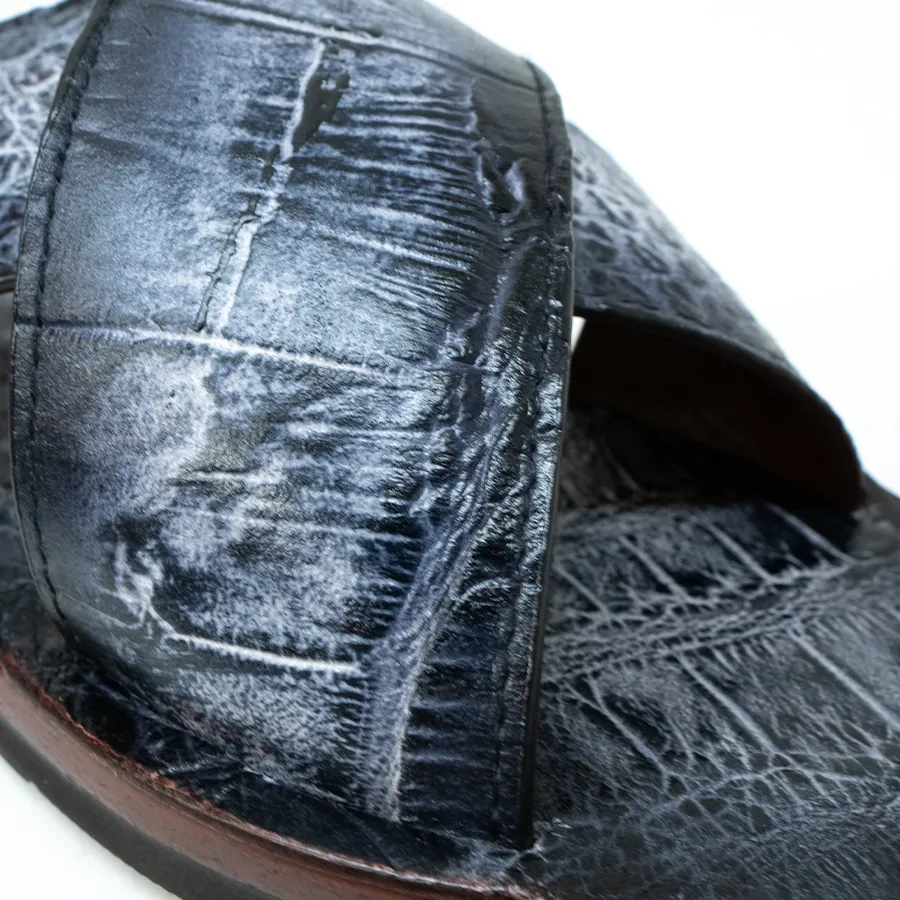 Marco Di Milano Elio Hand Painted Newspaper All Over Alligator Sandals