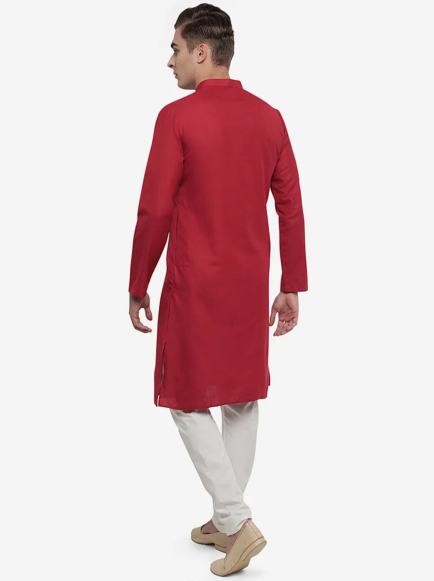 Maroon Solid Kurta | Azania
