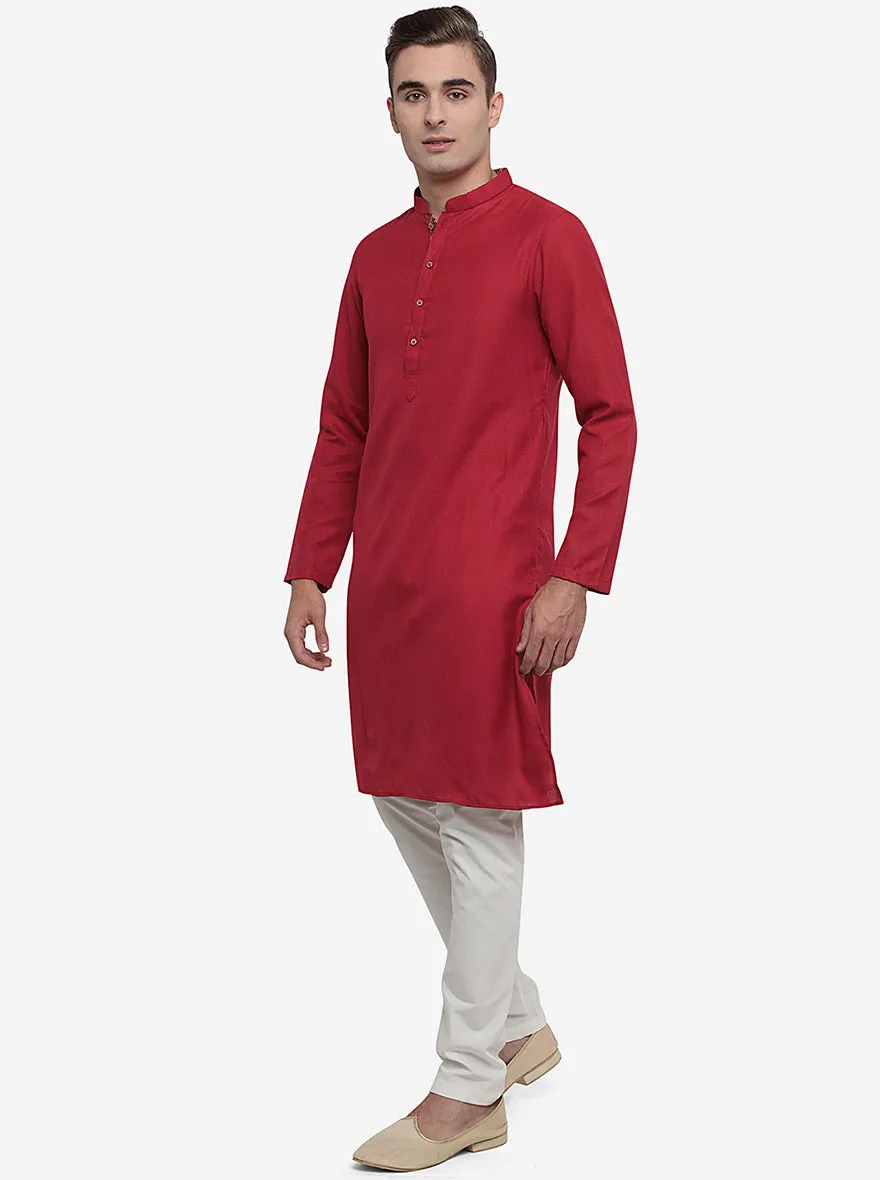 Maroon Solid Kurta | Azania
