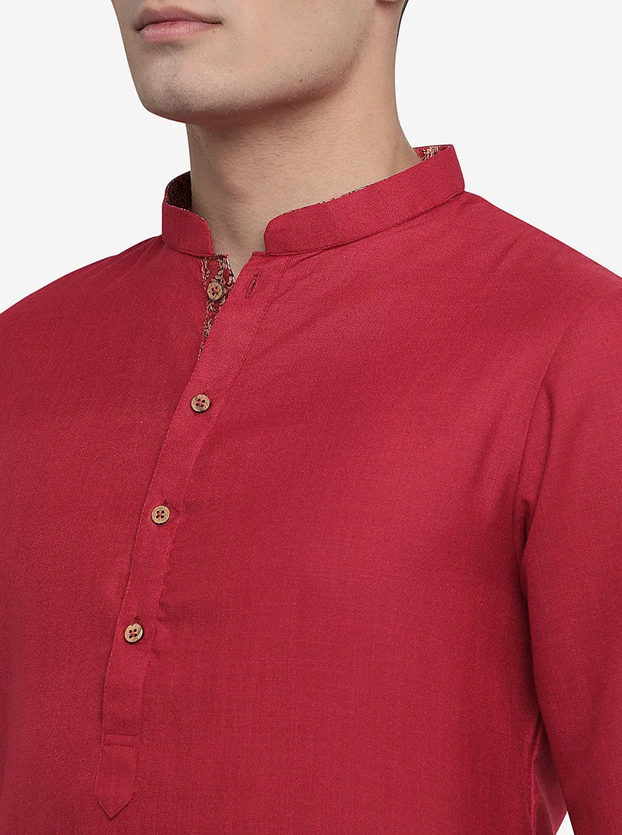 Maroon Solid Kurta | Azania