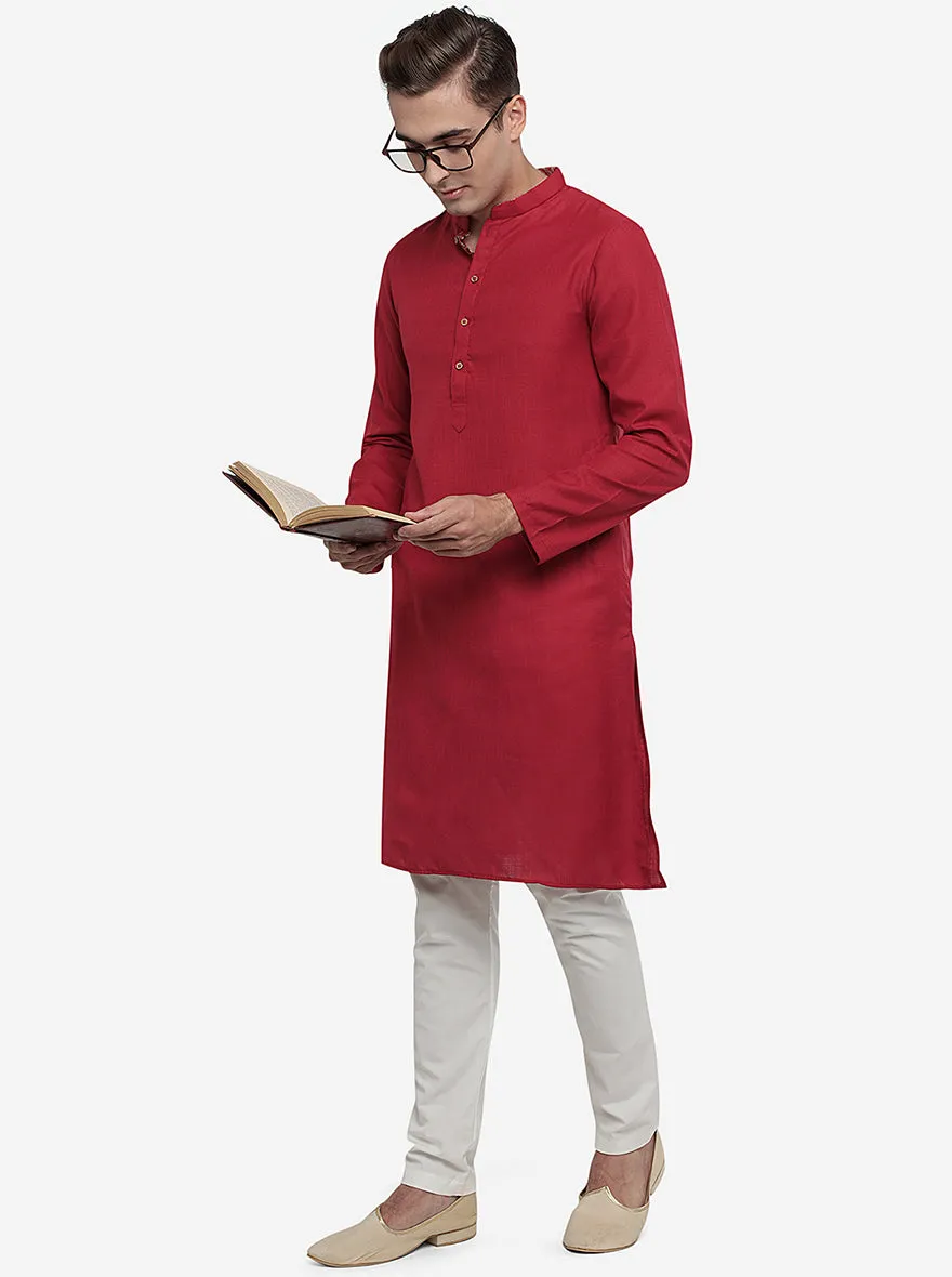 Maroon Solid Kurta | Azania