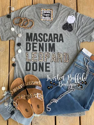 {MASCARA DENIM LEOPARD DONE} Super Soft Gray V-Neck Tee