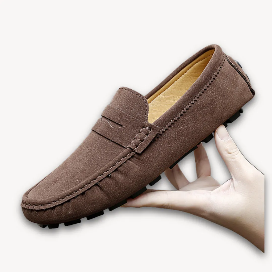 Men’s Loafers – Classic Suede Look – Slip-On Design – Penny Slot Detail – Smart Casual