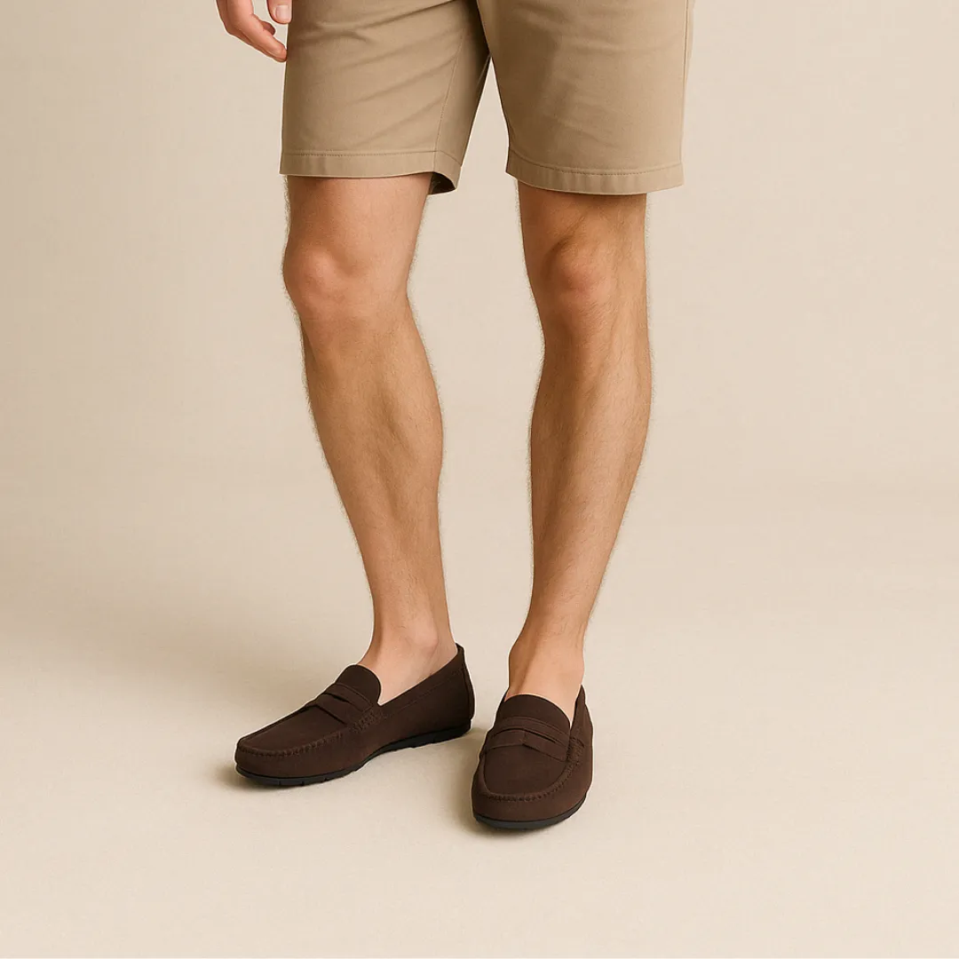 Men’s Loafers – Classic Suede Look – Slip-On Design – Penny Slot Detail – Smart Casual