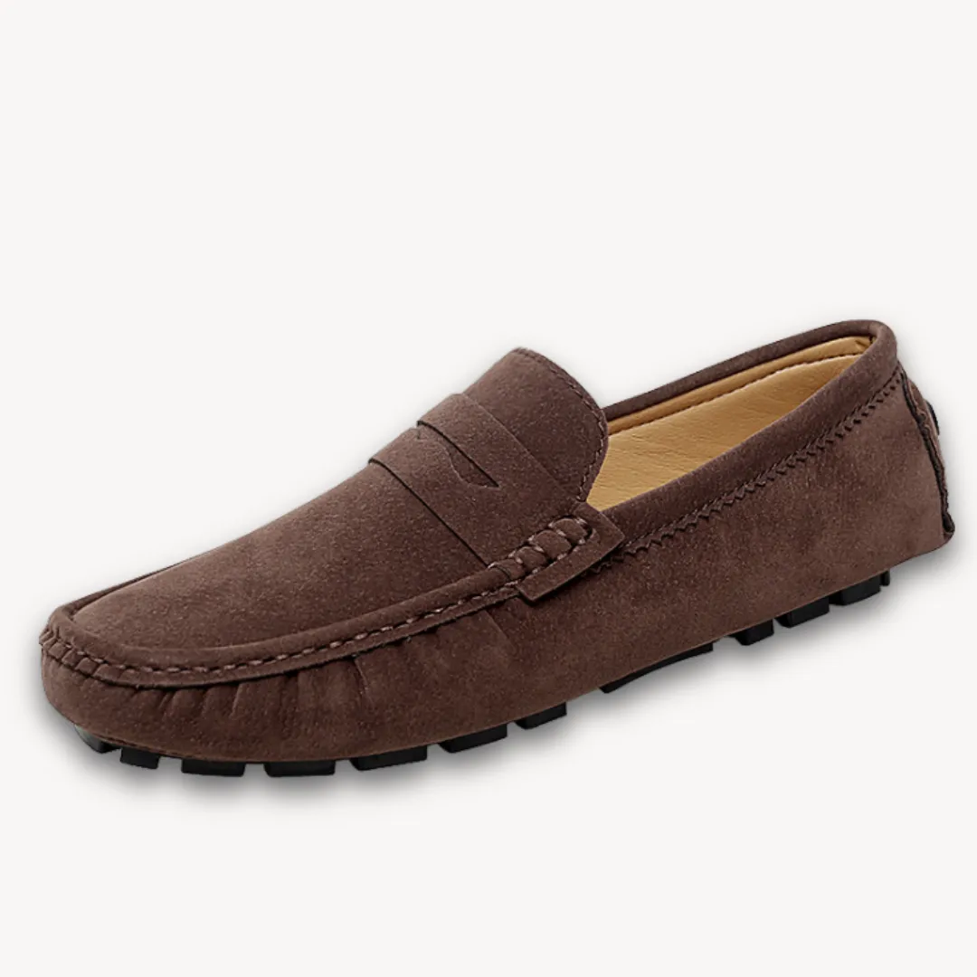 Men’s Loafers – Classic Suede Look – Slip-On Design – Penny Slot Detail – Smart Casual
