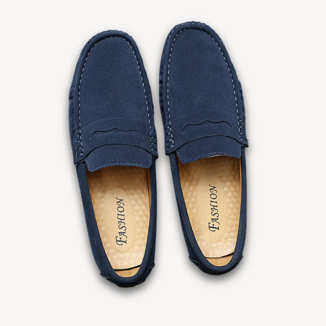 Men’s Loafers – Classic Suede Look – Slip-On Design – Penny Slot Detail – Smart Casual