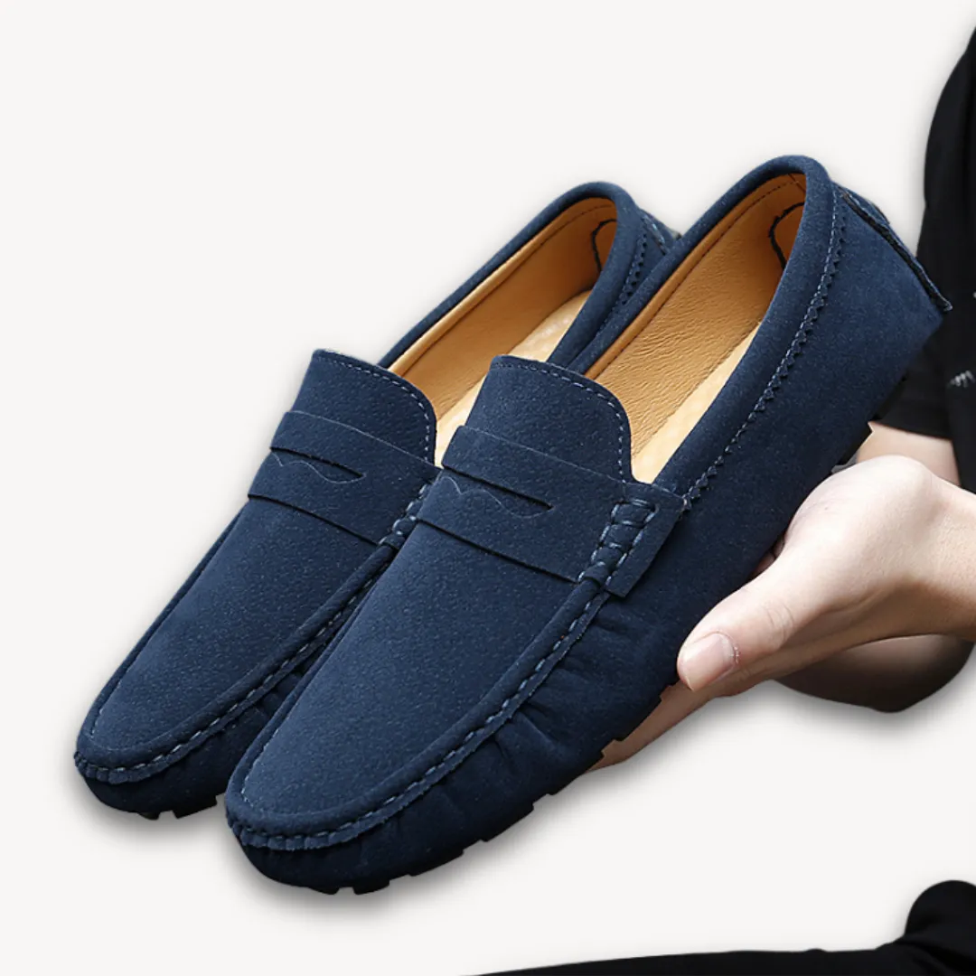 Men’s Loafers – Classic Suede Look – Slip-On Design – Penny Slot Detail – Smart Casual