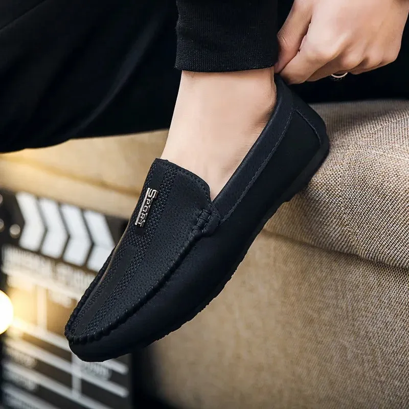 Men’s Modern Suede Vegan Leather Loafers with Textured Style | Eco-Friendly Materials