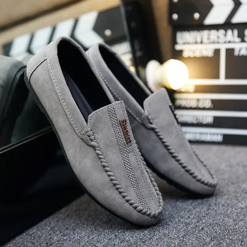Men’s Modern Suede Vegan Leather Loafers with Textured Style | Eco-Friendly Materials