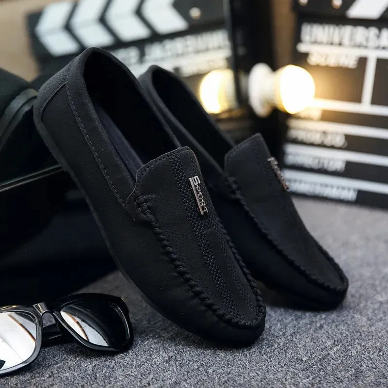 Men’s Modern Suede Vegan Leather Loafers with Textured Style | Eco-Friendly Materials
