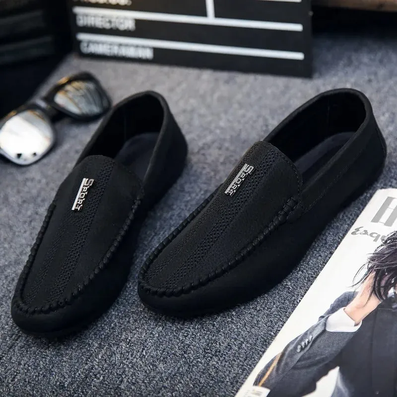 Men’s Modern Suede Vegan Leather Loafers with Textured Style | Eco-Friendly Materials