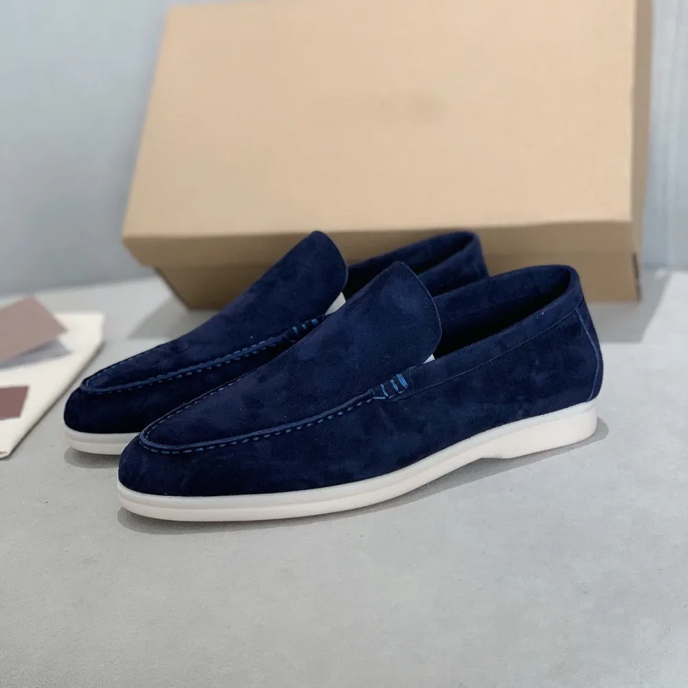 Men’s Suede Loafers – Slip-On Design – Cushioned Insole – Lightweight Sole – Smart-Casual Look