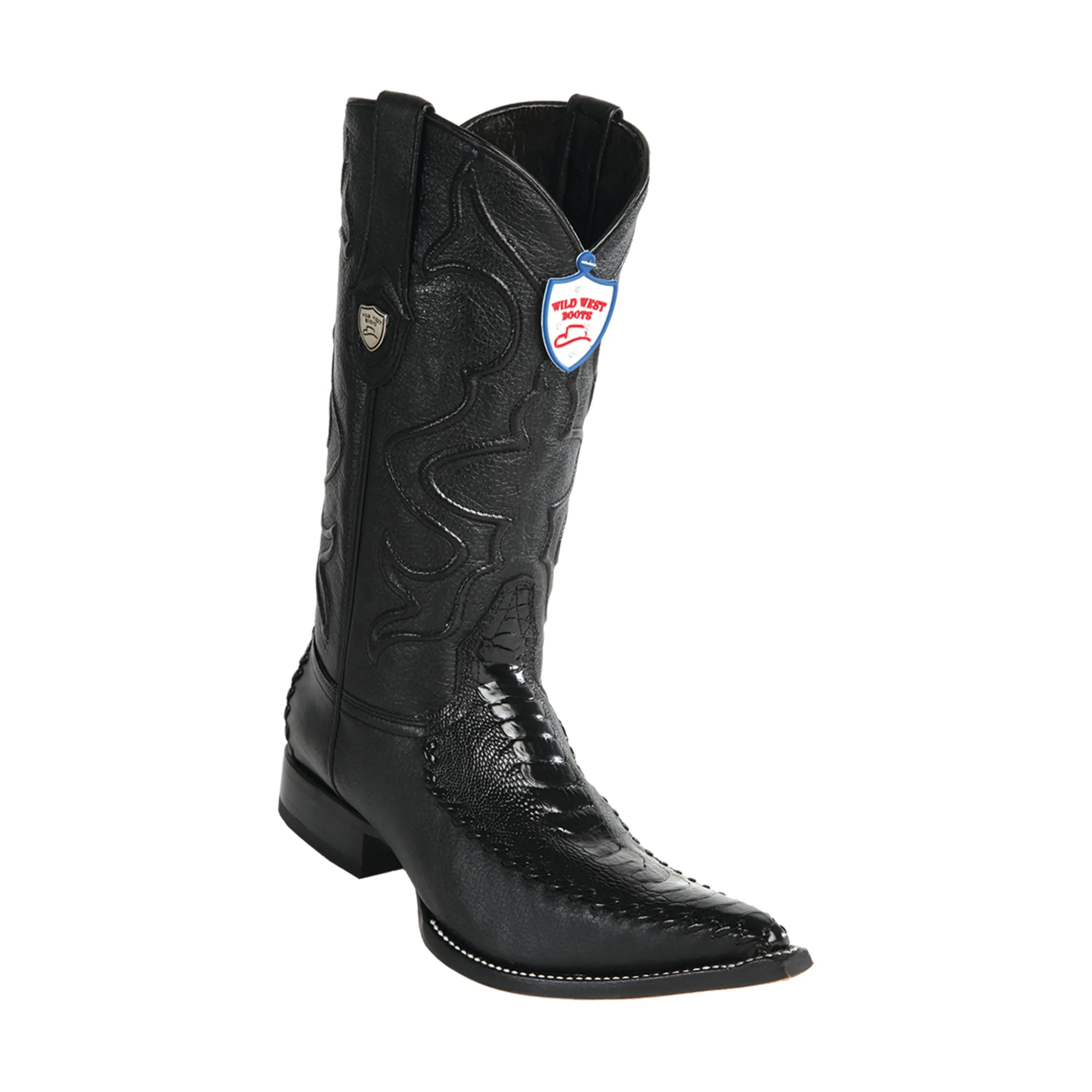 Men's Wild West Ostrich Leg With Deer Boots 3x Toe