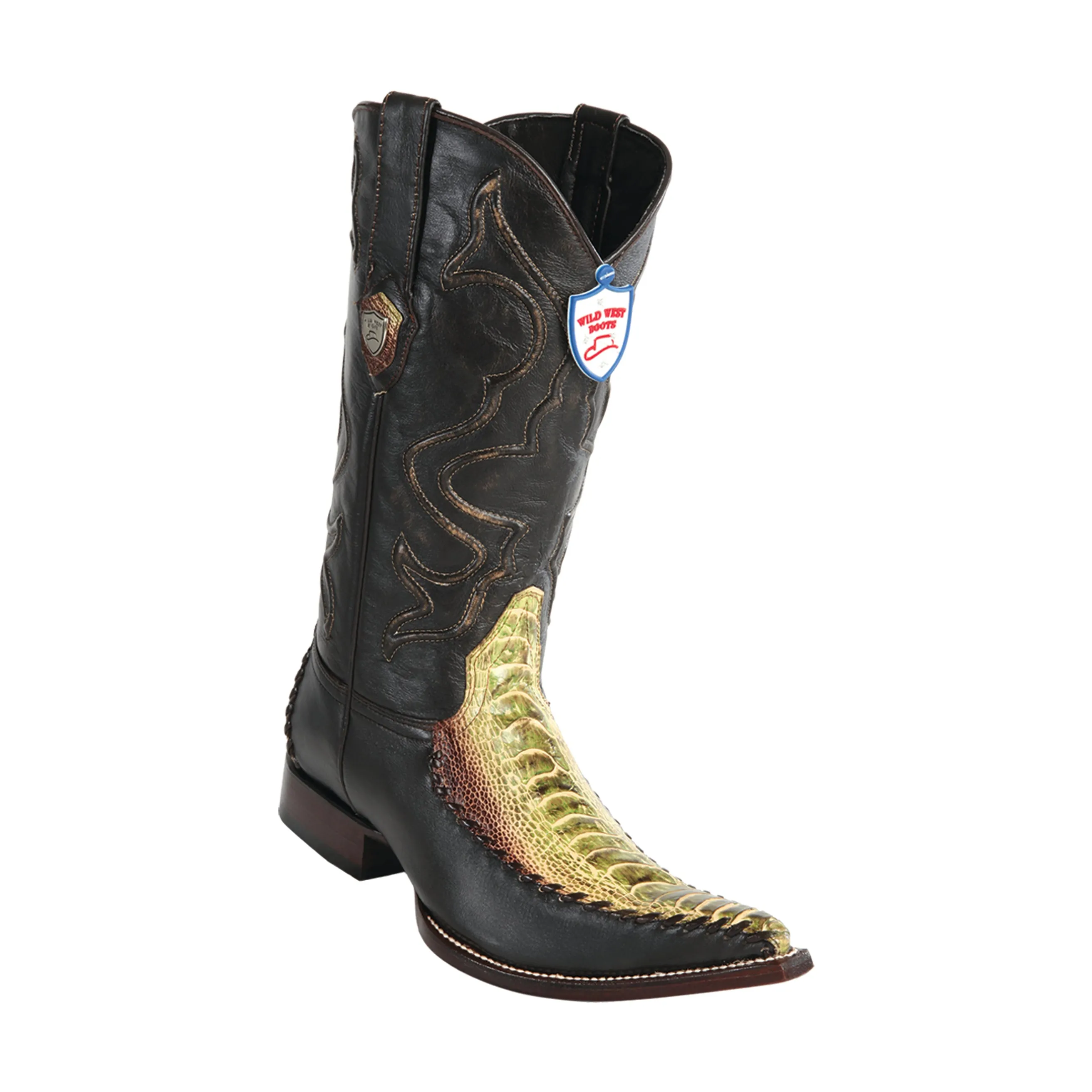 Men's Wild West Ostrich Leg With Deer Boots 3x Toe