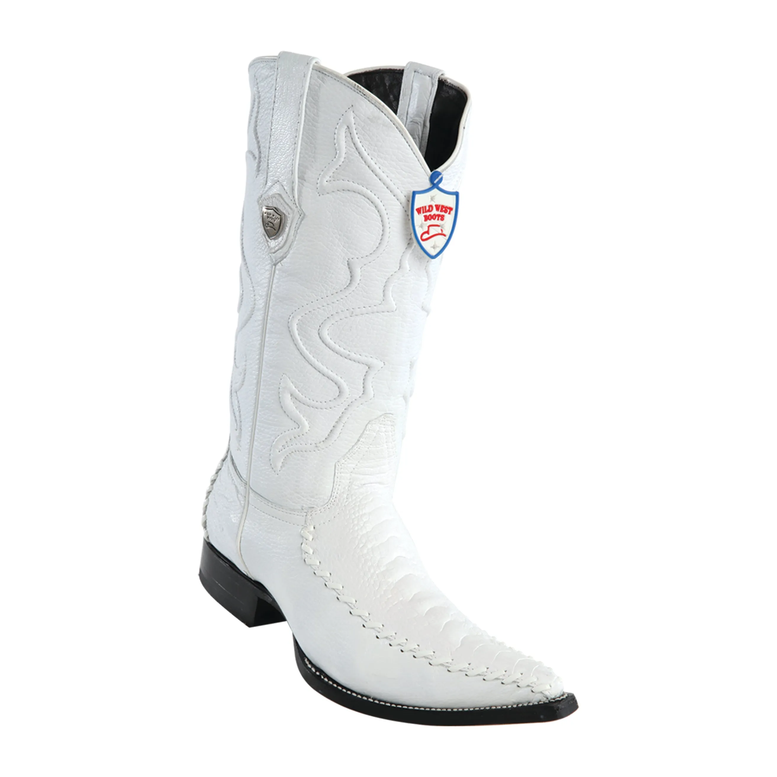 Men's Wild West Ostrich Leg With Deer Boots 3x Toe