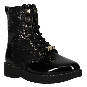 Michael Kors Haskell Drake Girls Black Leather Boots