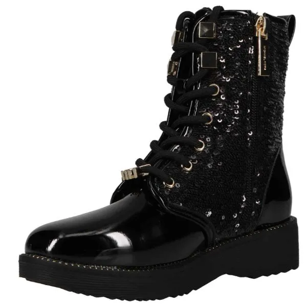 Michael Kors Haskell Drake Girls Black Leather Boots