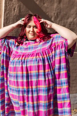 Mushroom Dress in Pink Plaid (RTS)