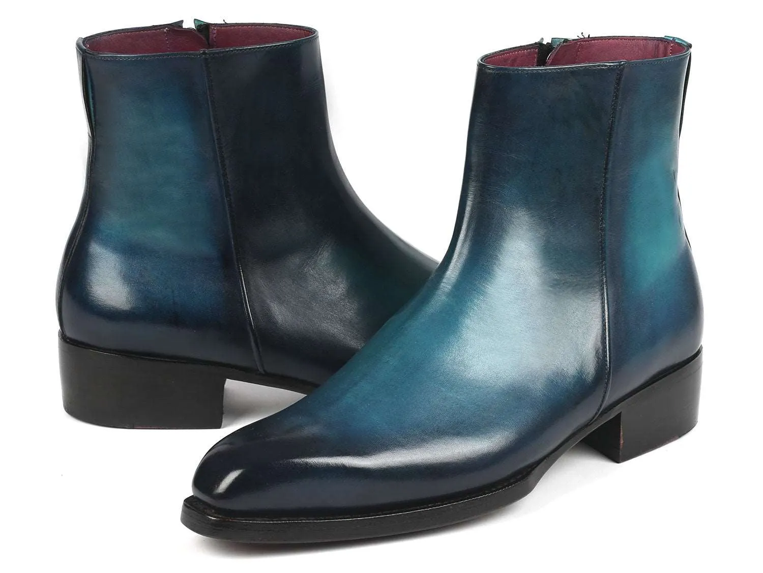 Paul Parkman Blue Leather Dress Boots