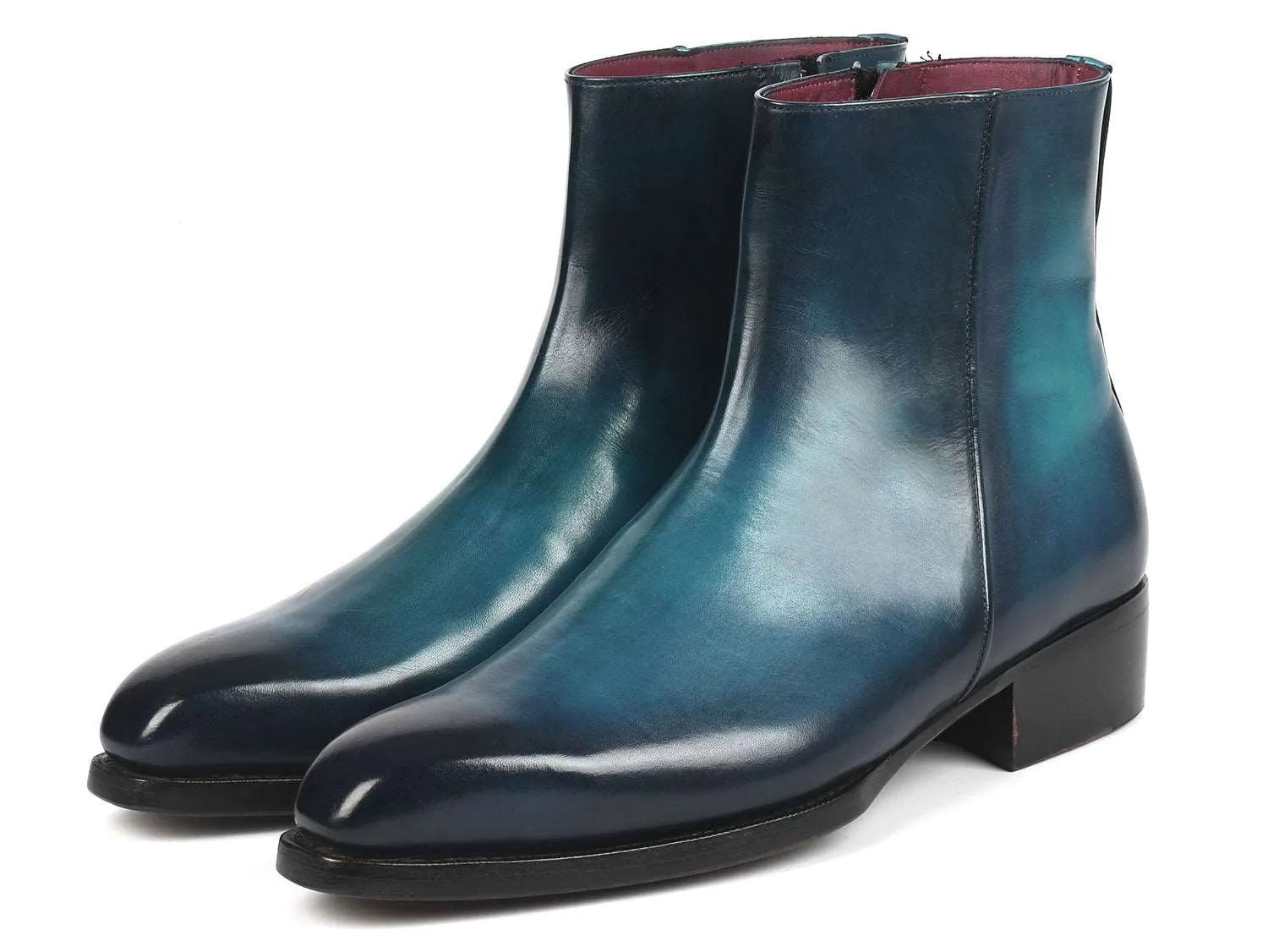 Paul Parkman Blue Leather Dress Boots