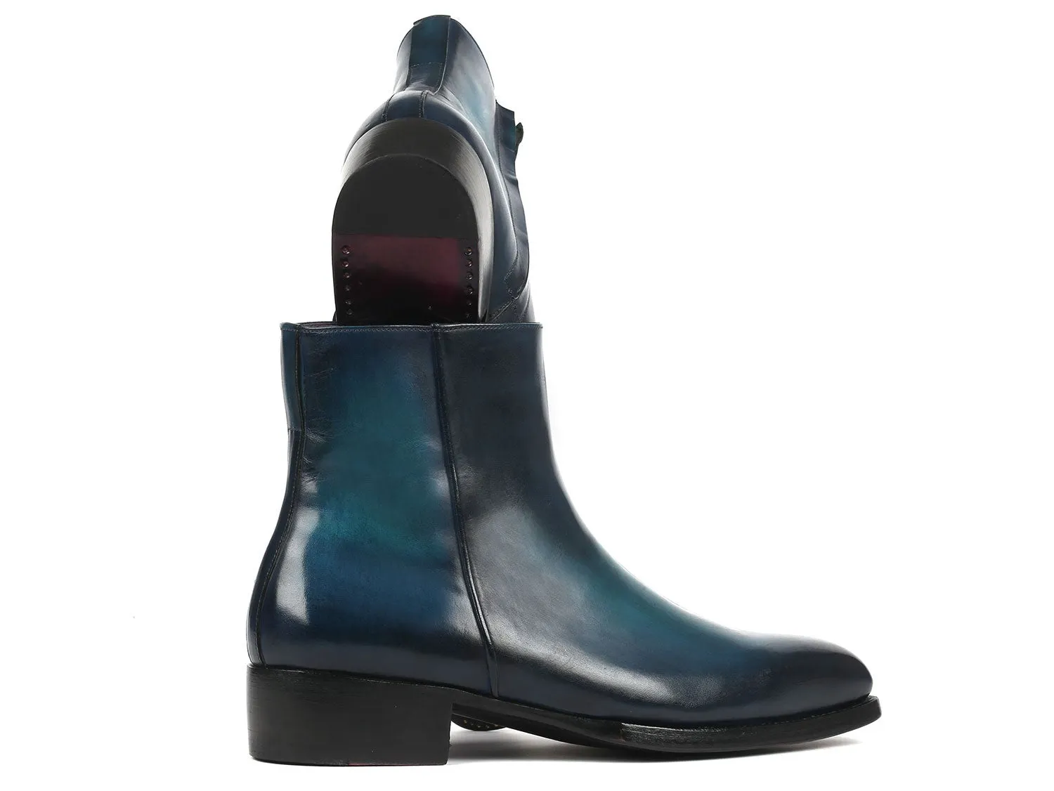 Paul Parkman Blue Leather Dress Boots