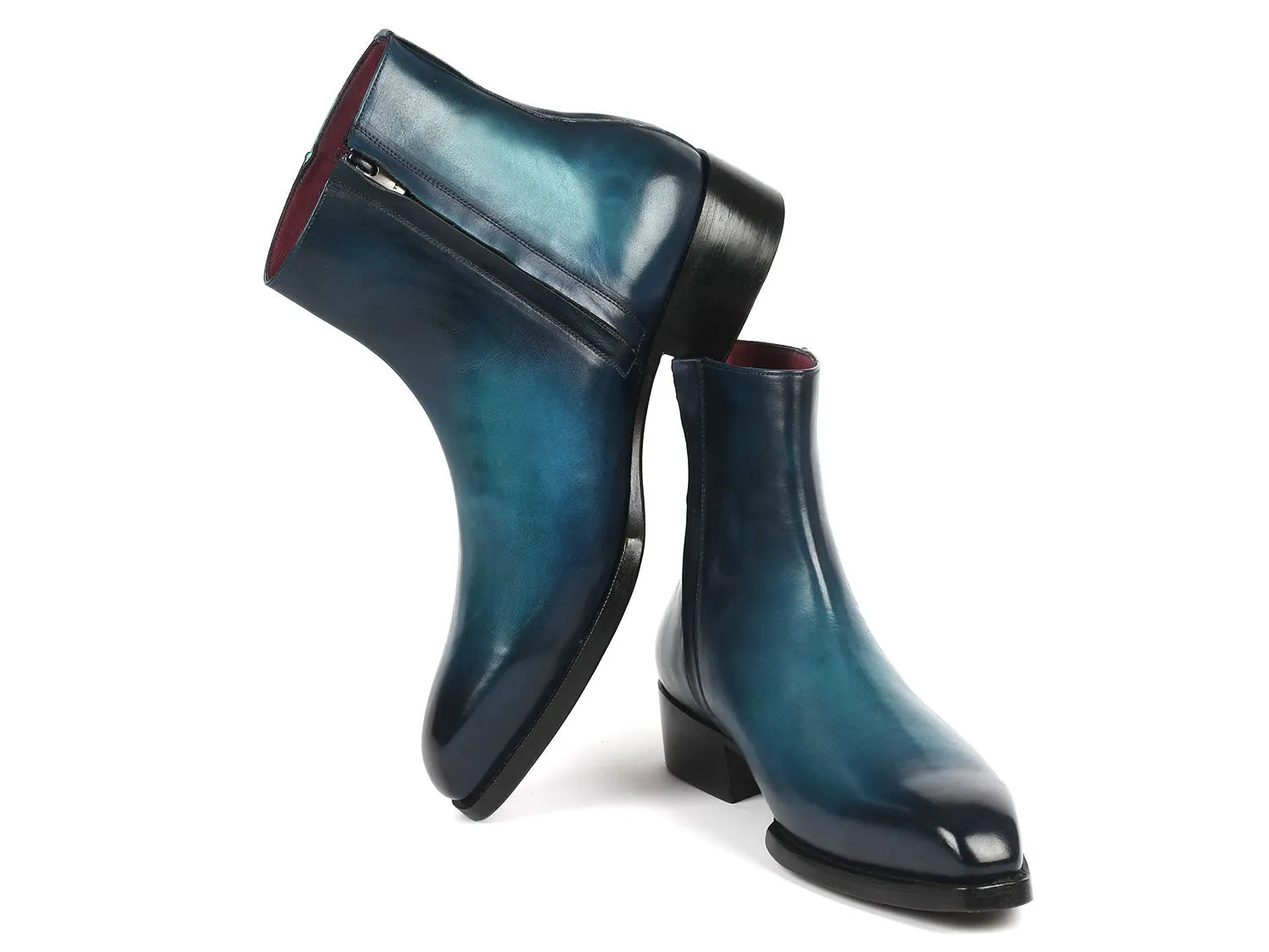 Paul Parkman Blue Leather Dress Boots