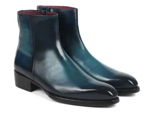 Paul Parkman Blue Leather Dress Boots