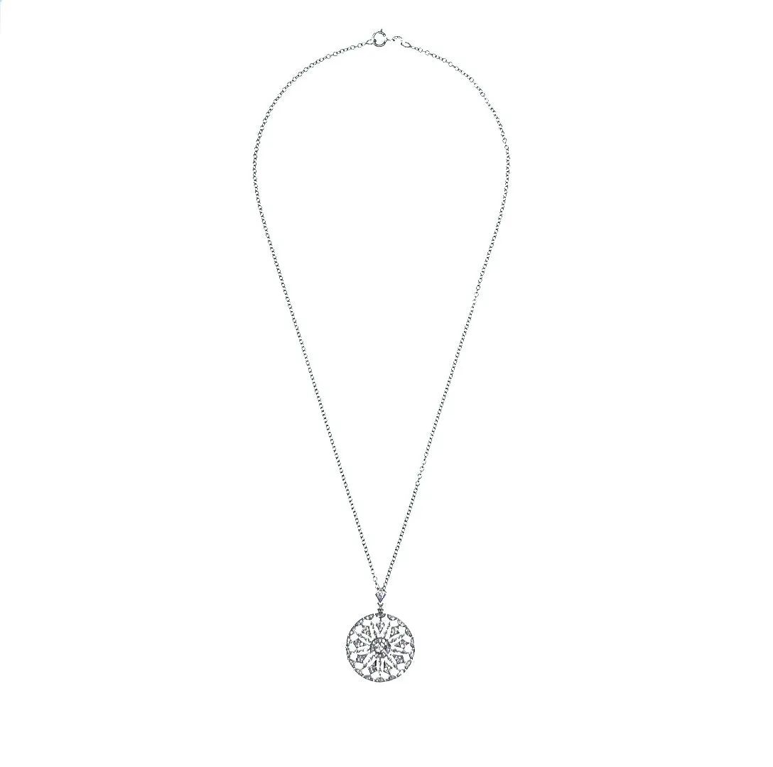 Pavé Mandala Diamond Pendant 9K