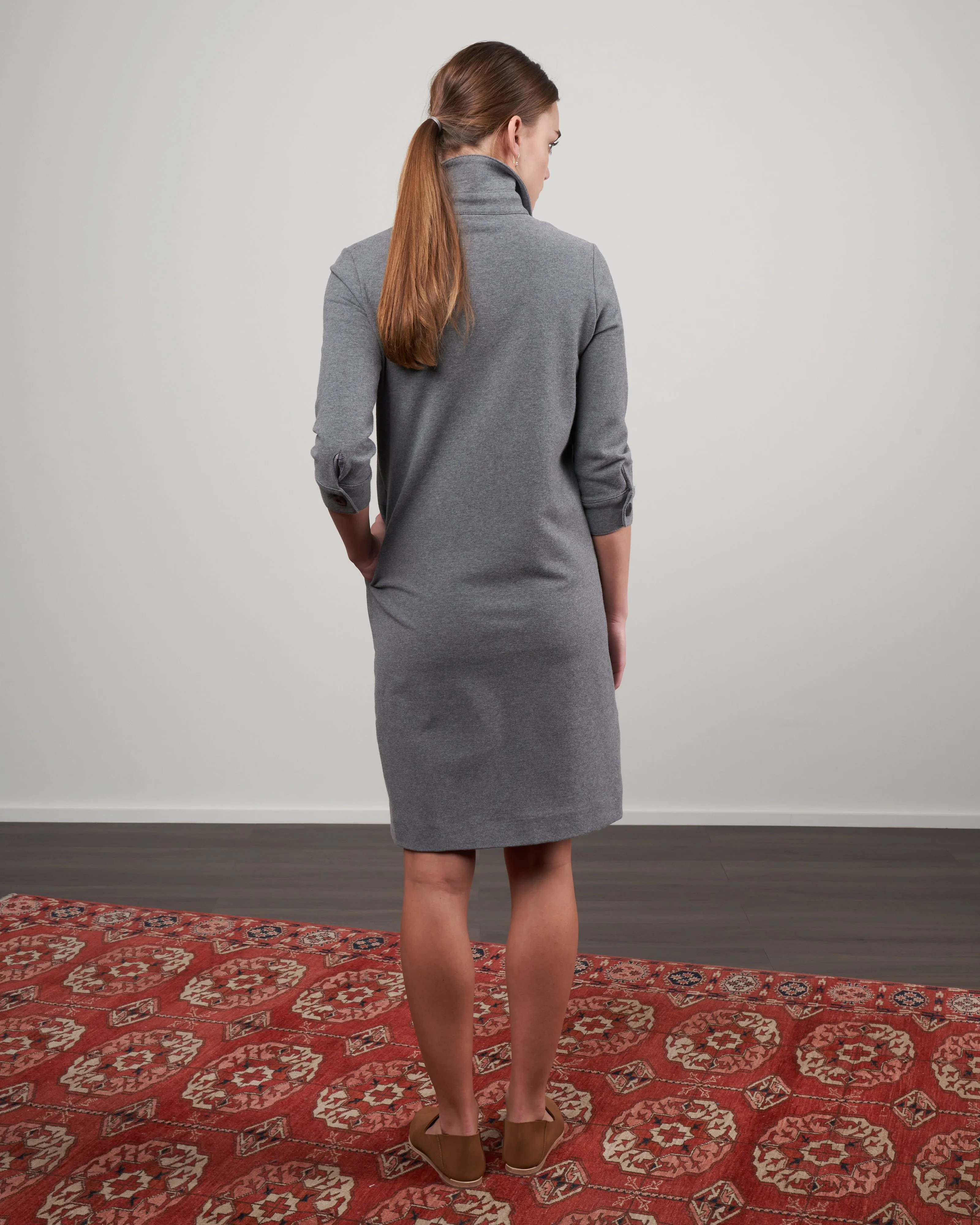 polo dress - grigio melange